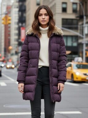 Old Navy Women's Deep Purple Puffer Coat Size XS